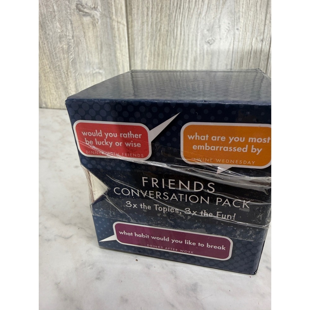 TableTopics Friends Conversation Pack 3-In-1 To Go Set Dinner Drinks Wine NEW